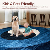 Ultra Soft Area Rug, Non Slip, Stain Resistant, Washable Area Rugs for Living Room, Bedroom, Yin Yang Circle(Blue)