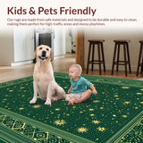 Ultra Soft Area Rug, Non Slip, Stain Resistant, Washable Area Rugs for Living Room, Bedroom, Zodiac Design Dorm Room Thin Washable Area Rug(Green)