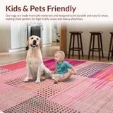 Ultra Soft Area Rug, Non Slip, Stain Resistant, Washable Area Rugs for Living Room, Bedroom, Non-Slip Pink Leopard Print Bedroom Rug(Pink)