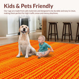 Ultra Soft Area Rug, Non Slip, Stain Resistant, Washable Area Rugs for Living Room, Bedroom, Exotic Spiritual Non-Slip Yoga Rug(Orange)