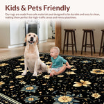Ultra Soft Area Rug, Non Slip, Stain Resistant, Washable Area Rugs for Living Room, Bedroom, Vintage Celestial Moth(Black) - ODIKA
