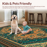 Ultra Soft Area Rug, Non Slip, Stain Resistant, Washable Area Rugs for Living Room, Bedroom, rustic western organic(Green)
