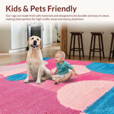 Ultra Soft Area Rug, Non Slip, Stain Resistant, Washable Area Rugs for Living Room, Bedroom, Abstract Boho Washable(Pink)