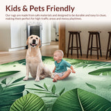 Ultra Soft Area Rug, Non Slip, Stain Resistant, Washable Area Rugs for Living Room, Bedroom, Indoor Outdoor Jungle Porch Stain-Resistant Throw Rug(Green)