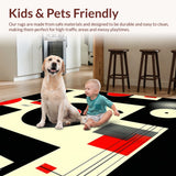 Ultra Soft Area Rug, Non Slip, Stain Resistant, Washable Area Rugs for Living Room, Bedroom, Vinyl Record Round(Black)