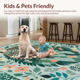 Ultra Soft Area Rug, Non Slip, Stain Resistant, Washable Area Rugs for Living Room, Bedroom, Colorful Jungle Animal Nursery Play Rug 6x9 Soft Non-Slip(Gray)