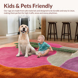 Ultra Soft Area Rug, Non Slip, Stain Resistant, Washable Area Rugs for Living Room, Bedroom, Cowboy Boot Cactus(Orange)