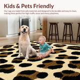 Fluffy Leopard Print Faux Fur(Beige)
