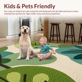 Ultra Soft Area Rug, Non Slip, Stain Resistant, Washable Area Rugs for Living Room, Bedroom, Insect Print Ultra-Thin(Ivory)