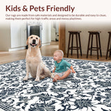 Ultra Soft Area Rug, Non Slip, Stain Resistant, Washable Area Rugs for Living Room, Bedroom, Texas House Lady Bird(Black)