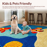 Ultra Soft Area Rug, Non Slip, Stain Resistant, Washable Area Rugs for Living Room, Bedroom, Sea Animals Kids Playroom(Blue)