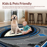 Ultra Soft Area Rug, Non Slip, Stain Resistant, Washable Area Rugs for Living Room, Bedroom, Evil Eye Tassel Boho(Blue)