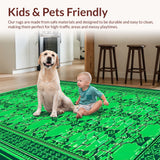 Ultra Soft Area Rug, Non Slip, Stain Resistant, Washable Area Rugs for Living Room, Bedroom, Boho Oriental Vintage(Green)