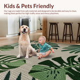 Ultra Soft Area Rug, Non Slip, Stain Resistant, Washable Area Rugs for Living Room, Bedroom, Tropical Monstera Non-Slip Kitchen Runner(Green)