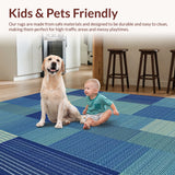 Ultra Soft Area Rug, Non Slip, Stain Resistant, Washable Area Rugs for Living Room, Bedroom, Vintage Tibetan Tiger(Blue)