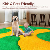 Ultra Soft Area Rug, Non Slip, Stain Resistant, Washable Area Rugs for Living Room, Bedroom, cute cat shaped(Green)