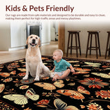Ultra Soft Area Rug, Non Slip, Stain Resistant, Washable Area Rugs for Living Room, Bedroom, Nature-Inspired Washable Home Office Area Carpet(Blue)