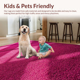 Ultra Soft Area Rug, Non Slip, Stain Resistant, Washable Area Rugs for Living Room, Bedroom, Vintage Hot Pink Non-Slip Living Room(Pink)