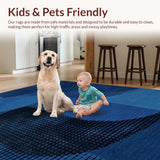 Ultra Soft Area Rug, Non Slip, Stain Resistant, Washable Area Rugs for Living Room, Bedroom, Boho Abstract Tiger(Blue)