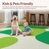 Ultra Soft Area Rug, Non Slip, Stain Resistant, Washable Area Rugs for Living Room, Bedroom, Kids Cat Print Irregular(Green)