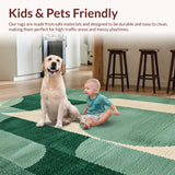 Ultra Soft Area Rug, Non Slip, Stain Resistant, Washable Area Rugs for Living Room, Bedroom, Modern Abstract Non-Slip Meditation Rug(Green)