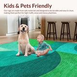 Ultra Soft Area Rug, Non Slip, Stain Resistant, Washable Area Rugs for Living Room, Bedroom, Modern Abstract Green Living Room Rug(Green)
