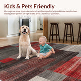 Ultra Soft Area Rug, Non Slip, Stain Resistant, Washable Area Rugs for Living Room, Bedroom, Abstract Autumn Contemporary(Brown)