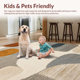 Ultra Soft Area Rug, Non Slip, Stain Resistant, Washable Area Rugs for Living Room, Bedroom, Abstract Modern Low Pile(Gray)