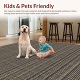 Ultra Soft Area Rug, Non Slip, Stain Resistant, Washable Area Rugs for Living Room, Bedroom, Farmhouse Braided Cotton(Gray)
