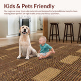 Ultra Soft Area Rug, Non Slip, Stain Resistant, Washable Area Rugs for Living Room, Bedroom, Rustic Texas Star Runner(Brown)
