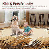 Ultra Soft Area Rug, Non Slip, Stain Resistant, Washable Area Rugs for Living Room, Bedroom, Washable Indoor Outdoor Runner(Beige)