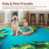Ultra Soft Area Rug, Non Slip, Stain Resistant, Washable Area Rugs for Living Room, Bedroom, 3D Moss Shag(Blue)