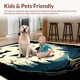 Ultra Soft Area Rug, Non Slip, Stain Resistant, Washable Area Rugs for Living Room, Bedroom, Gothic Coffin Bath Mat(Black)