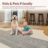 Ultra Soft Area Rug, Non Slip, Stain Resistant, Washable Area Rugs for Living Room, Bedroom, Antelope Print Oushak(Beige)
