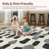 Ultra Soft Area Rug, Non Slip, Stain Resistant, Washable Area Rugs for Living Room, Bedroom, Modern Abstract Living Room Rug(Beige)