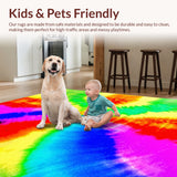 Ultra Soft Area Rug, Non Slip, Stain Resistant, Washable Area Rugs for Living Room, Bedroom, Soft Colorful Tie-Dyed Playroom Rug(Red)