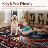 Ultra Soft Area Rug, Non Slip, Stain Resistant, Washable Area Rugs for Living Room, Bedroom, Faux Deer Cowhide(Red)