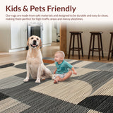Ultra Soft Area Rug, Non Slip, Stain Resistant, Washable Area Rugs for Living Room, Bedroom, Vintage Abstract Boho(Gray)