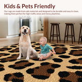 Ultra Soft Area Rug, Non Slip, Stain Resistant, Washable Area Rugs for Living Room, Bedroom, Leopard Print Low-Pile(Beige)