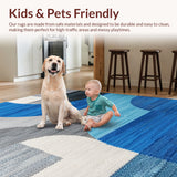 Ultra Soft Area Rug, Non Slip, Stain Resistant, Washable Area Rugs for Living Room, Bedroom, Modern Abstract Grey Blue Living Room Rug(Blue) - ODIKA