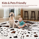 Ultra Soft Area Rug, Non Slip, Stain Resistant, Washable Area Rugs for Living Room, Bedroom, Rustic Faux Cowhide Decor for Small Spaces(White)