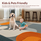 Ultra Soft Area Rug, Non Slip, Stain Resistant, Washable Area Rugs for Living Room, Bedroom, Modern Abstract Geometric(Gray)