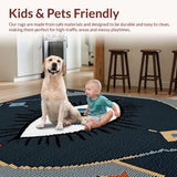 Ultra Soft Area Rug, Non Slip, Stain Resistant, Washable Area Rugs for Living Room, Bedroom, Boho Evil Eye Soft Cotton Runner(Blue)