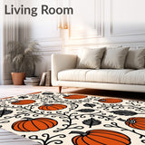 Haunted Autumn Harvest Pumpkin Patch Half Moon Entry with Spiders(Orange)