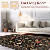 Dark Insect & Floral Vintage Printed Accent(Black)