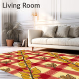 Rustic Countryside Gingham Botanical Decoration(Red)