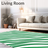 Cane Stripe Area with Peppermint Twist Design(Green)