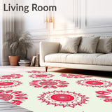 Heritage Floral Medallions with Symmetrical Garden Blooms Machine(Red)