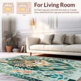 Ultra Soft Area Rug, Non Slip, Stain Resistant, Washable Area Rugs for Living Room, Bedroom, Colorful Jungle Animal Nursery Play Rug 6x9 Soft Non-Slip(Gray)