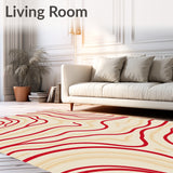 Abstract Wave with Flowing Curves and Earthy Neutral Palette(Red)